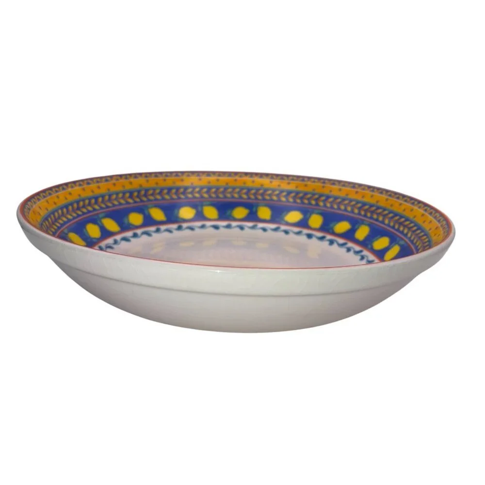 Furio Home Portugal Lemon Serving Bowl | 12.75” Hand-Painted Ceramic - Picture 6 of 10